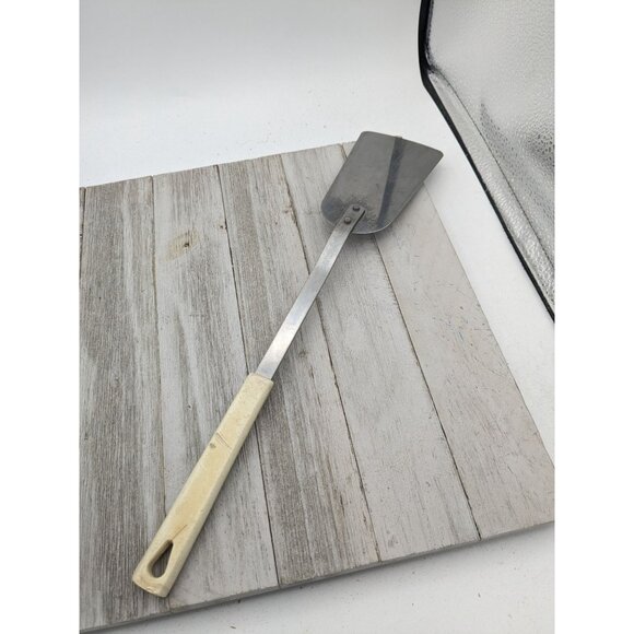 Vintage Kaylan Solid Spatula Flipper 14 1/4" Long Tan Handle - Picture 4 of 11